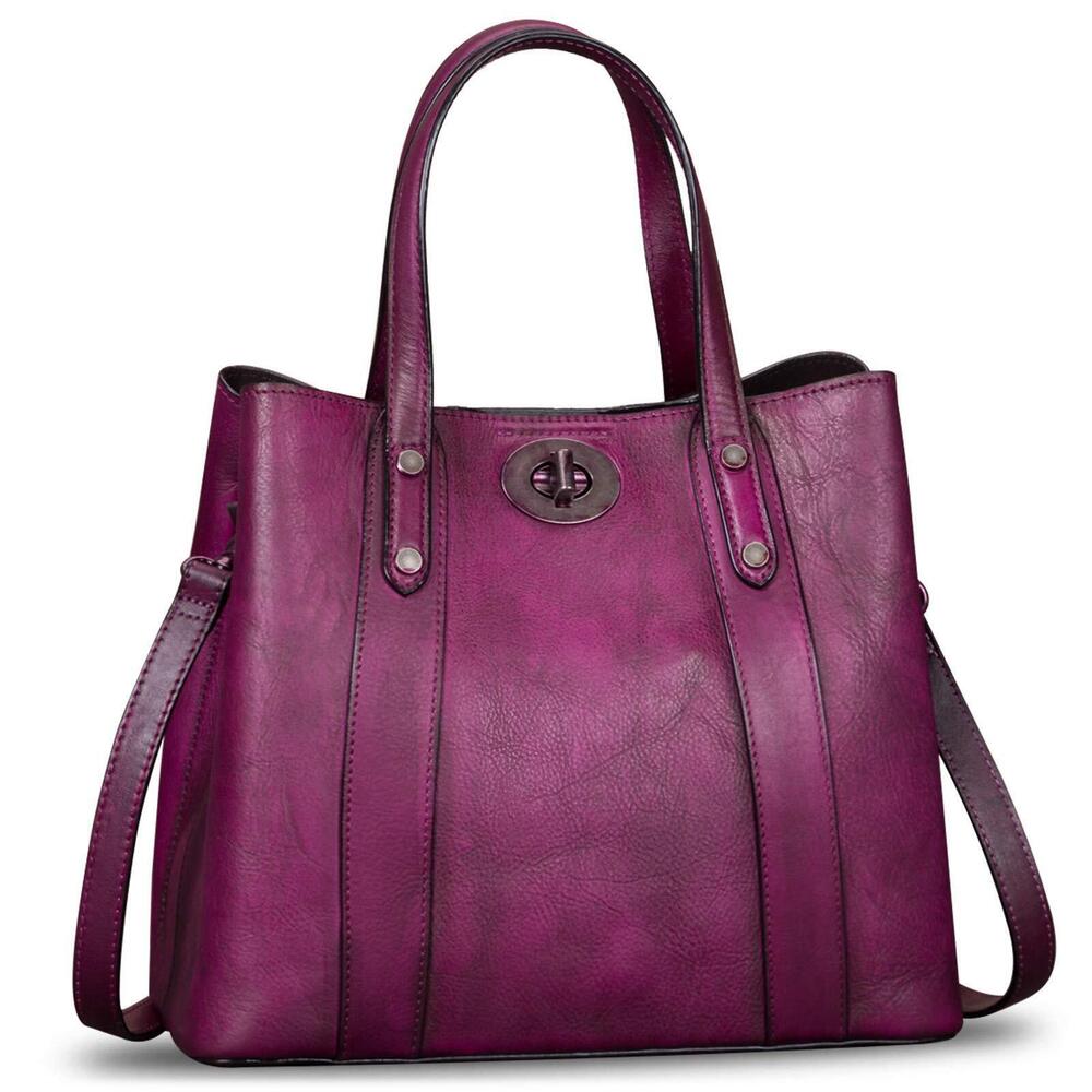 1999 Leather Handbags Satchel Purses Vintage Handmade Shoulder Bag Cowhide